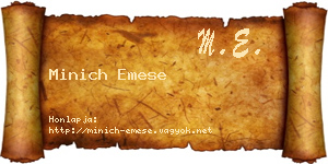 Minich Emese névjegykártya