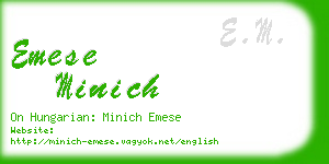 emese minich business card